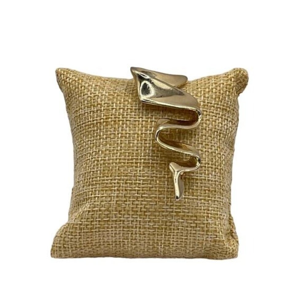 Abstract Gold-Tone Ribbon Brooch Pin For Women